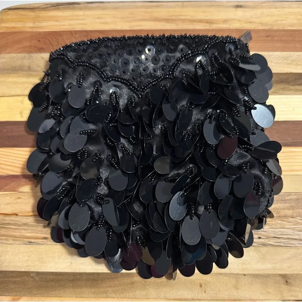 Black sequin small handbag
